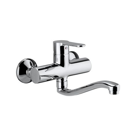 Miscelatore monoc. lavello a muro linea blu cromo (1/5)