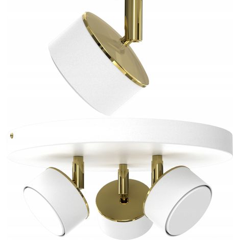 LAMPADA DA SOFFITTO PLAFONE FARETTO DA SOFFITTO BIANCO ORO GX53 LAMPADA LED LUCIDA (1/5)