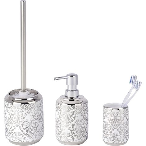 Kit d'accessoires de salle de bain BAROCK SILVER, WENKO (1/5)