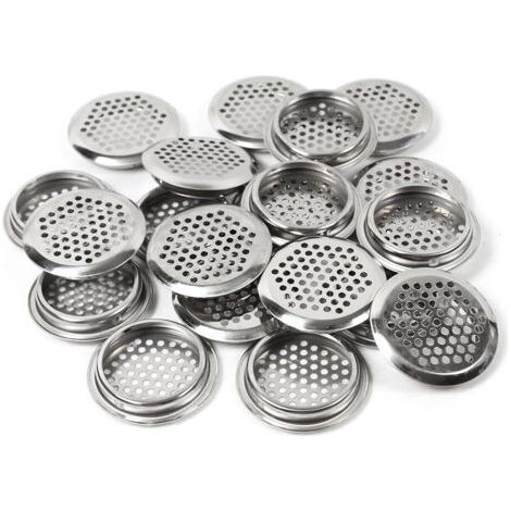 20 griglie di ventilazione rotonde, rete di ventilazione, griglie di ventilazione in acciaio inox, fori di ventilazione (1/5)