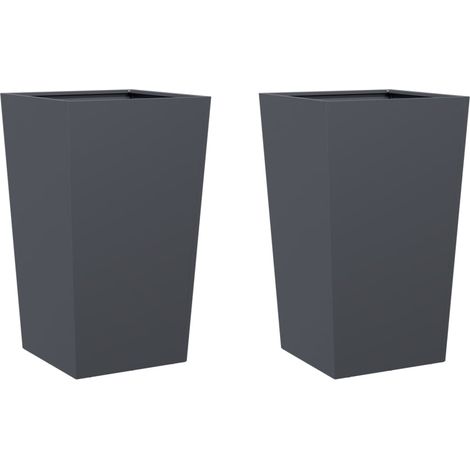 Fioriera rialzata per aiuole fioriere giardino terrazze set da 2 45 x 45 x 75 cm antracite acciaio 020038978