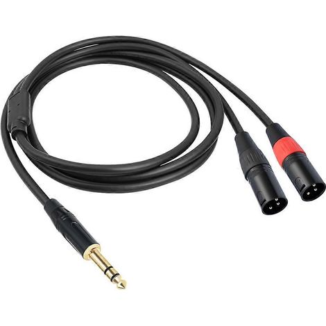 Câble audio stéréo jack 6,35 mm TRS 1/4" vers double XLR mâle, 300 cm (1/5)
