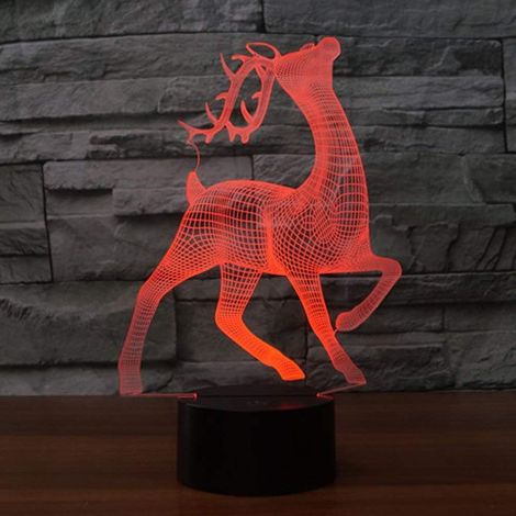 Lampe 3D cerf, art déco, 7 couleurs, touch control, USB, décoration enfants/noël/cadeau. (1/5)