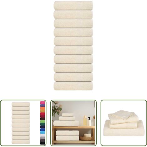 vidaXL Frottiertuch - Handtücher FROGN 10 Stk. Creme 50x100 cm 360 g/m² (1/5)