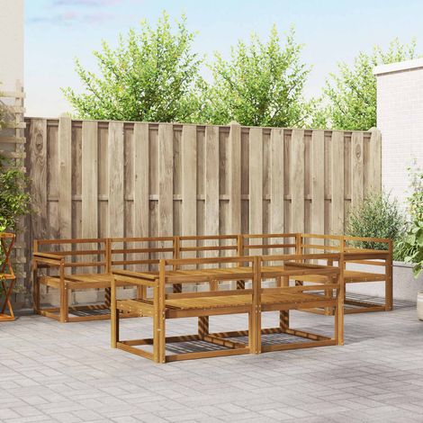 Outdoor-Sofagarnitur 7 pcs Natur Massivholz Akazie