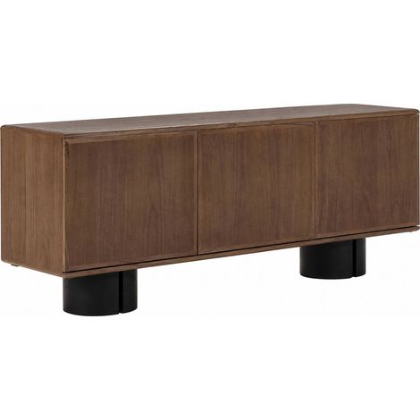 Buffet en bois finition noyer noir - noyer et noir (1/5)