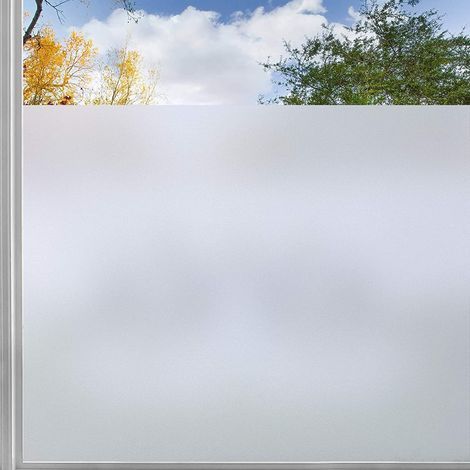 Film Occultant Fenêtre, Film Fenetre Anti Regard 44.5x200cm avec Grille Facile à Couper, Sticker Electrostatique Vitre Dépoli Anti UV, Brise Vue Fenetre pour Salle de Bain Chambre Cuisine (1/5)