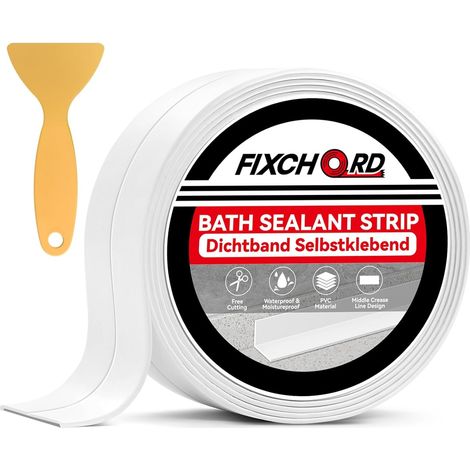 1 Rolls of White Kitchen Sealing Tape, Waterproof and Adhesive Caulking Tape for Kitchen, Bathroom, Toilet 3.2 m x 38 mm (1/5)