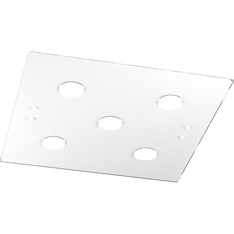 Plafoniera Moderna Quadrata Path Vetro Bianco 5 Luci Gx53 (1/4)