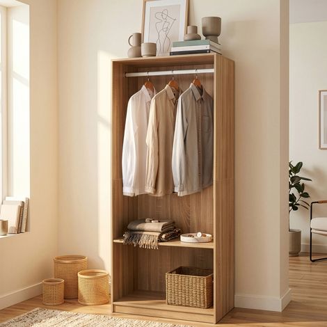 Offener Kleiderschrank Vippsaki mit Fach 200x80x50 cm Eicheoptik [en.casa] (1/5)