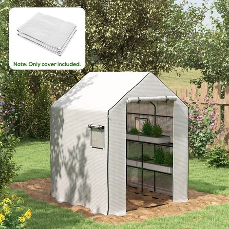 Lona de invernadero UV con puerta enrollable y ventanas laterales, 140 x 143 x 190 cm HAVRYA (1/5)