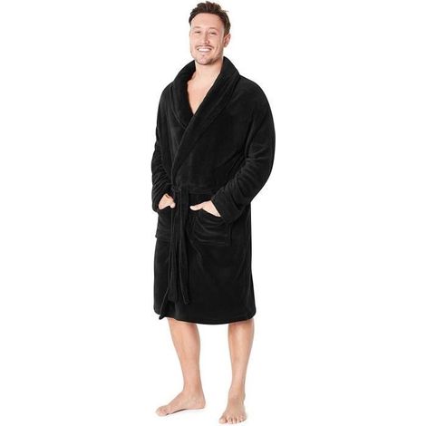 Peignoir de bain - Non spécifié - Modèle L - Flanelle - Noir - Chaud (1/4)