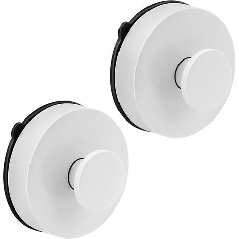 Juego de 2 ganchos de ventosa reutilizables e impermeables, ganchos de ventosa ABS ultrarresistentes y extraíbles para baño, cocina y dormitorio, color blanco.