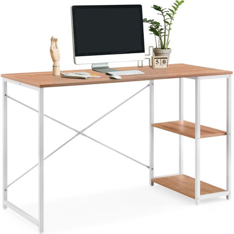 Computertisch / Schreibtisch Easy Up2 inkl. Regal weiß/eiche hjh LIVING (1/5)