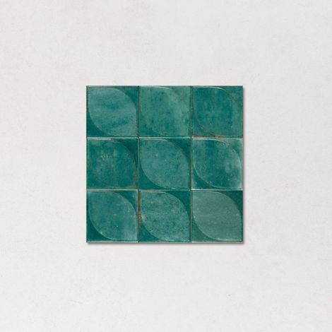 Carrelage Effet Zellige Vert Turquoise NEW LUME 10x10 cm 3D Emerald (1/2)