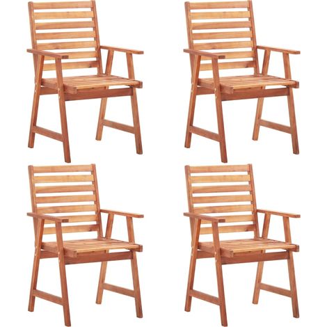 Outdoor Chair Set of 4 Natural wood Acacia wood vidaXL (1/5)