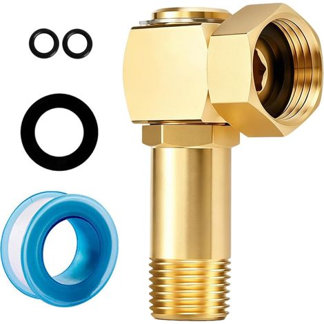 Raccord pivotant pour tuyau d'arrosage  Raccord de tuyau rotatif  Angle de tuyau d'arrosage robuste  Pour jardin, pelouse, terrasse, cour, arrosage, allées, etc. (1/5)