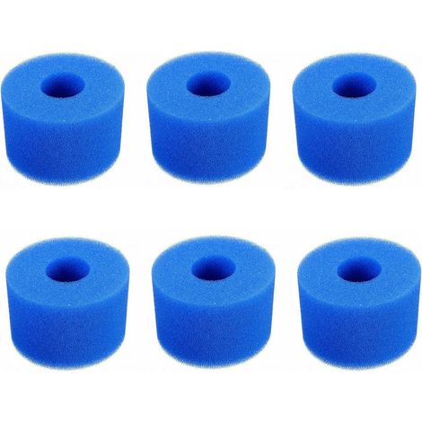 Lot de 6 Filtre en mousse, Lavable, Réutilisable, Pour piscine Lay-Z-Spa et Intex (1/5)