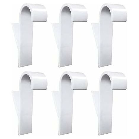 Set of 6 Towel Hooks for Heating Radiator Coat Hook Bathroom Hanger Holder in White Plastic