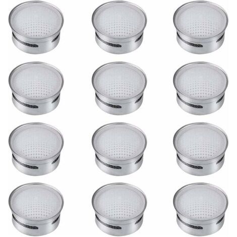 Mousseurs Robinet en Acier Inoxydable M22 M24 Aérateur d'Eau du Robinet Filtre à Robinet d'Économie d'Eau Accessoires de Pièces de Rechange pour Tête de Robinet de Cuisine Salle de Bain 12Pcs (1/4)
