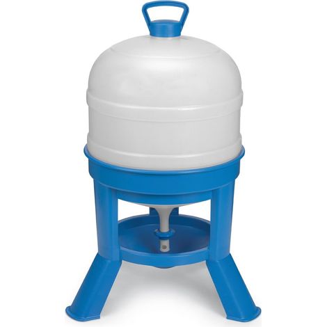 Abreuvoir poule siphon 30L en plastique épais – 3 pieds de 16 cm – Débit d'eau régulé – Entretien facile et démontable – Gaun