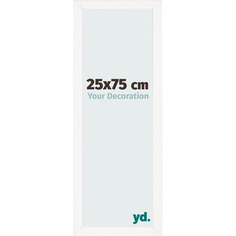 yd. - Cadre photo 25x75 - Blanc Brillant - MDF - Bologna