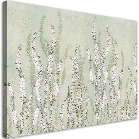Quadro su tela, Piccoli fiori sullo sfondo del muro - 90x60 (1/5)