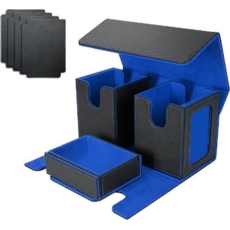 Kartenaufbewahrungsbox für über 200 Karten, 3-in-1-Kartenetui, blau (1/5)