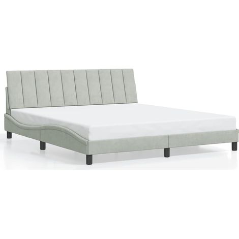 Maison Exclusive - Giroletto senza Materasso Hanko Grigio Chiaro 180x200 cm Velluto