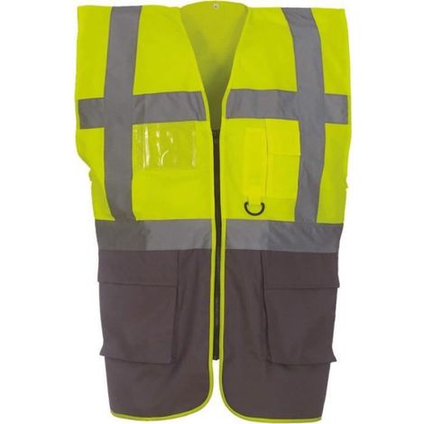 Gilet multifonction - - Orange/Marine - XXL - Bandes réfléchissantes 5 cm - Poches multiples (1/4)