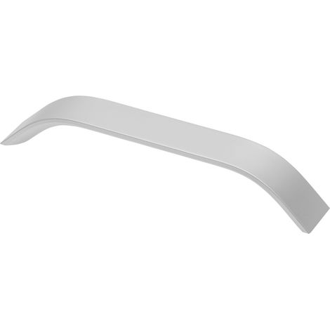 Poignée de Meuble Moderne 337, Entraxe 160 mm, Longueur 180 mm, en Aluminium Anodisé, Design Incurvé Ergonomique, pour Cuisine, Armoire et Tiroir, Couleur Aluminium (1/2)