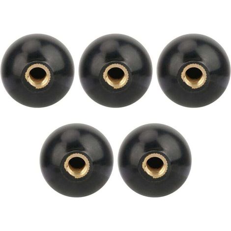 Round black bakelite control knob M10×35 mm – Pack of 5 for industrial machinery, easy to install