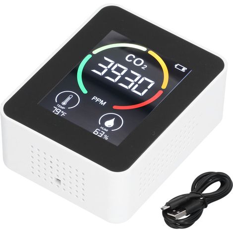 Tragbarer CO2-Detektor mit intelligentem Farbdisplay – 3-in-1-Luftqualitätsmonitor für Zuhause (1/5)