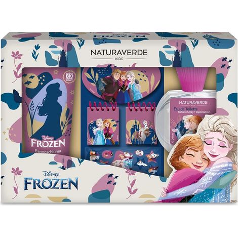 COFANETTO REGALO FROZEN CON PROFUMO. BAGNOSCHIUMA E BLOCK NOTES CON STICKER (1/5)
