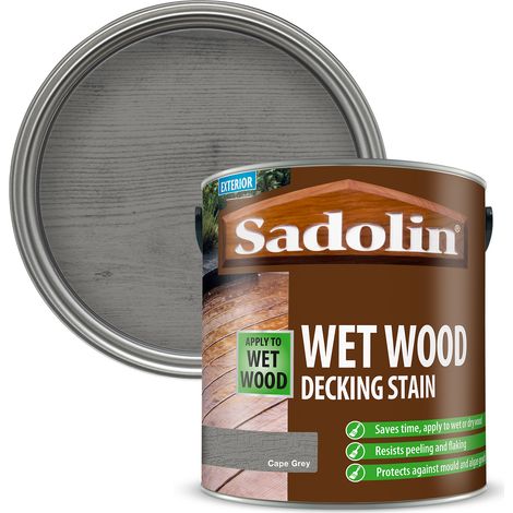 Sadolin Wet Wood Decking Stain - Cape Grey - 2.5L