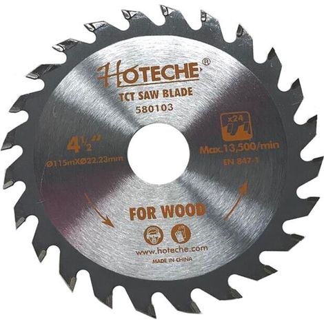 Disco 115 Mm Per Smerigliatrice Lama Taglio 24 Denti Taglia Legno