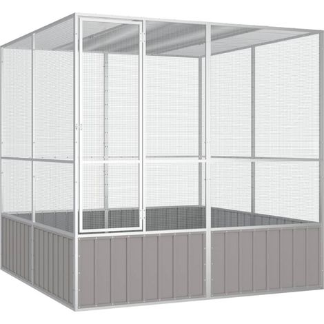 Vidaxl – Cage à oiseaux 213,5x217,5x211,5 cm – Acier galvanisé – Conception ventilée pour un air frais – Sécurité renforcée avec porte verrouillable (1/6)
