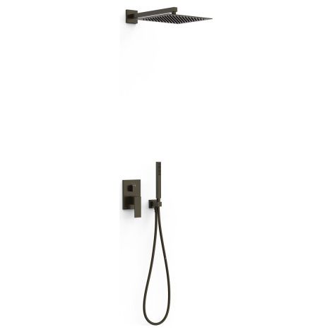 Kit douche mitigeur encastré à 2 voies Rapid-box Noir Bronze - TRES 00638004KMB (1/2)
