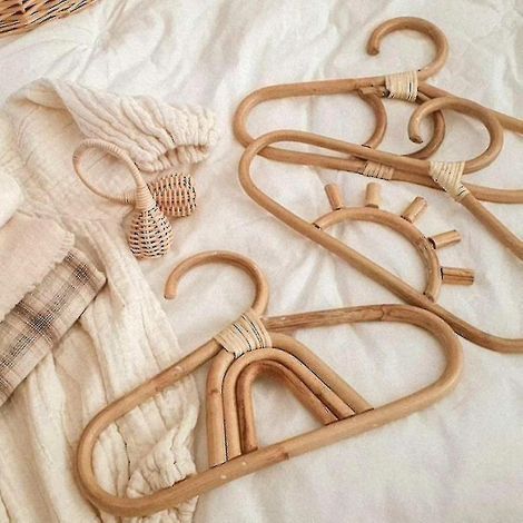 Cintre en rotin pour enfants, organisateur de vêtements pour enfants, décoration de chambre, cintre arc-en-ciel Hy (1/3)