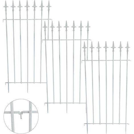 Gartenzaun Rankzaun Rankgitter Eisen Spalier Metall Zaun Kletterhilfe Rankhilfe Antik-Weiß (1/5)