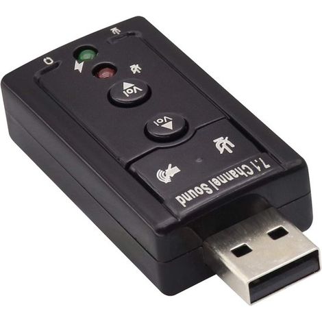 Adattatore audio stereo virtuale a 7.1 canali USB 2.0,scheda audio esterna con jack audio e microfono da 3,5 mm,3,5 mm,nero (1/4)
