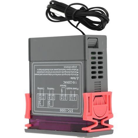 Régulateur de température numérique 110-220V avec sonde thermique, thermostat électronique pour chauffage (1/5)