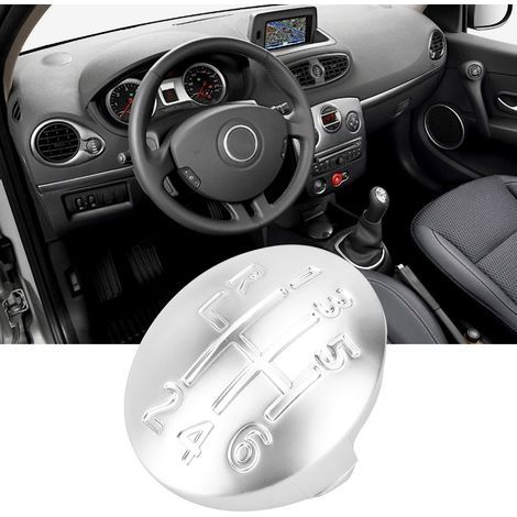 Capuchon de Manette de Vitesses Manuel, Boîtier, Plastique Argenté Compatible Renault Clio Scénic Mégane II Laguna Kangoo Twingo Modus (1/5)