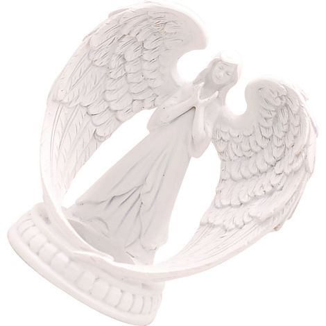 Bougeoir Ange de Prière Blanc Pur, Statue d'Ange aux Ailes, Petite Décoration de Mariage avec Bougie 5x5cm