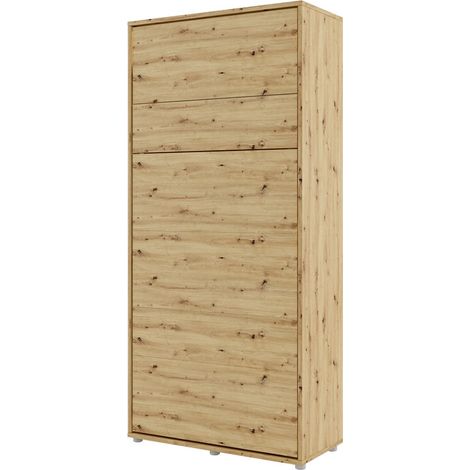 Letto da parete verticale Lenart bed concept cm101x46-228x217H Rovere