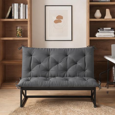 Coussin de banc 2 places 100 x 98 cm gris foncé 98 x 100 x 8 cm (1/5)