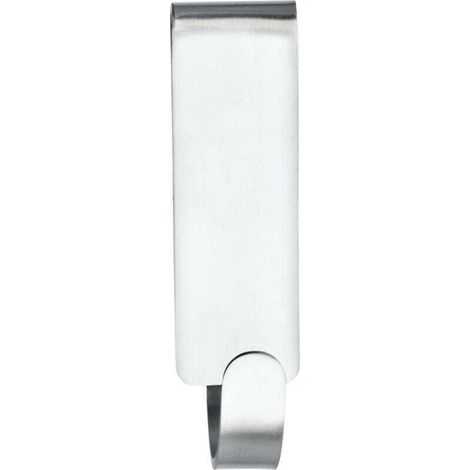 Crochet double de paroi de douche Vieste, crochet paroi de douche pour suspendre peignoirs et serviettes, acier inoxydable, 2x7x5,5 cm, mat