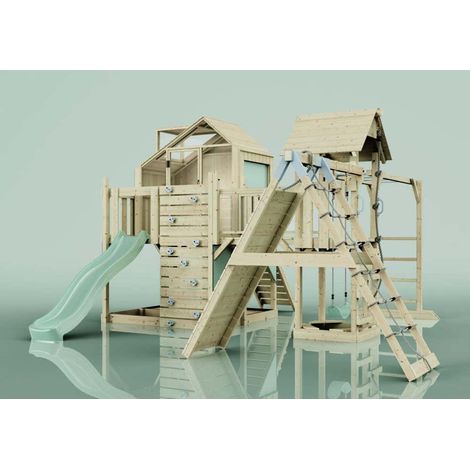 Polarplay Spielturm Bo aus Holz in GrünKinderschaukel (1/4)