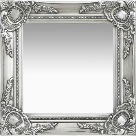 Miroir mural Luxueux, Miroir chambre, 40x40 cm Argenté OIB7226E (1/5)