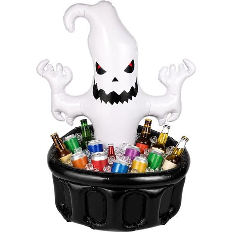 Glacière gonflable fantôme pour Halloween, seau à glace pour boissons, 70,1 cm (1/5)
